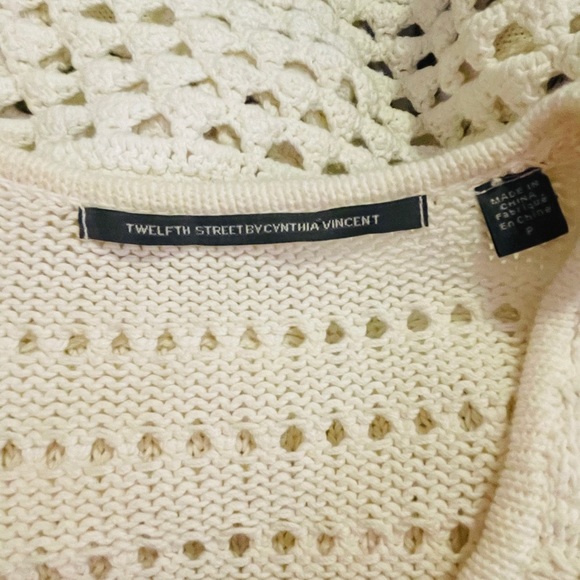 Twelfth Street By Cynthia Vincent Sweater in White Knitted in size Petite - Picture 7 of 12